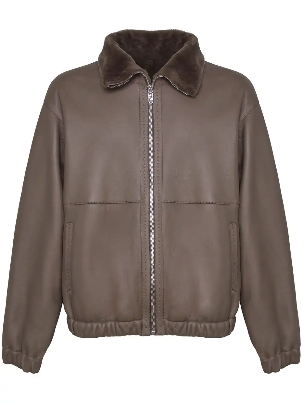 Affordable FENDI leather jacket