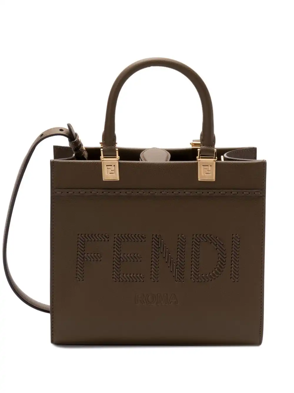 Affordable FENDI Sunshine leather tote bag