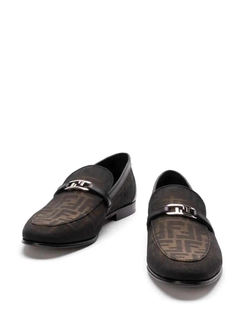 Cheap FENDI logo-jacquard loafers