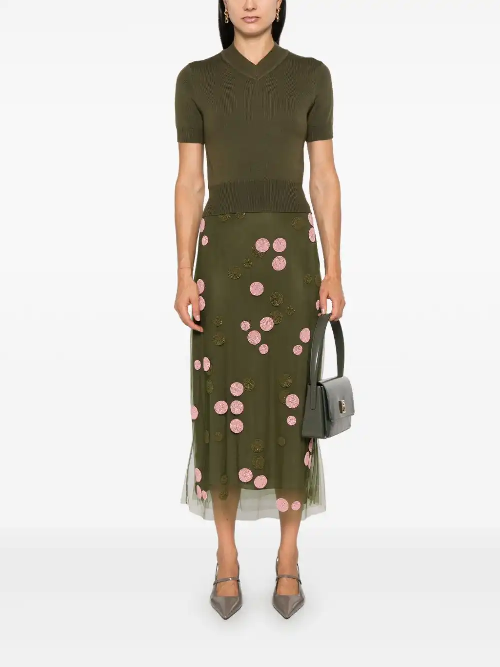 Cheap FENDI polka-dot tulle skirt