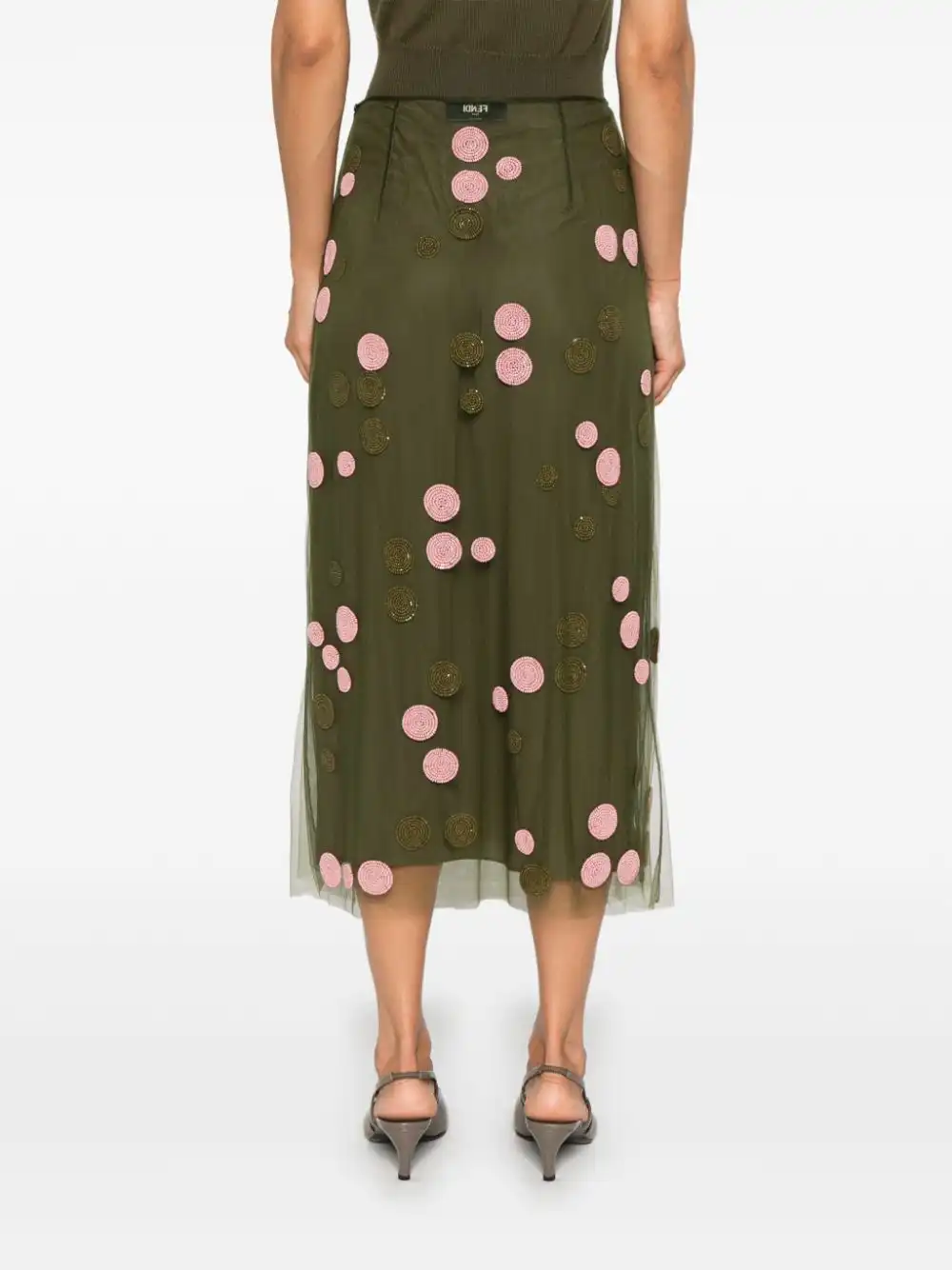 Cheap FENDI polka-dot tulle skirt