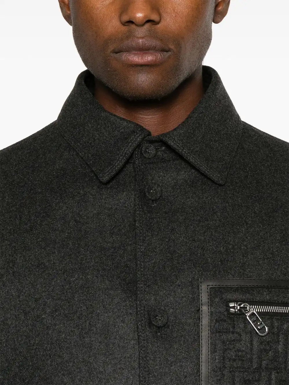 Affordable FENDI felted shirt jacket