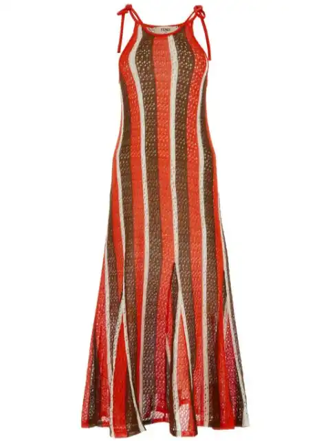 FENDI crochet-knit maxi dress