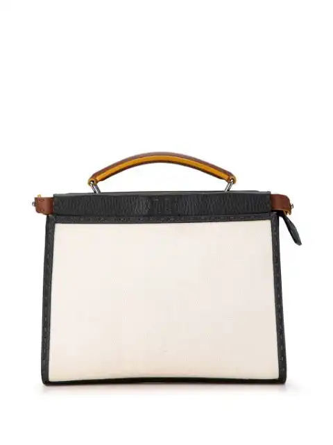 Fendi 2000-2010 Mini Zucca Canvas Selleria Peekaboo satchel