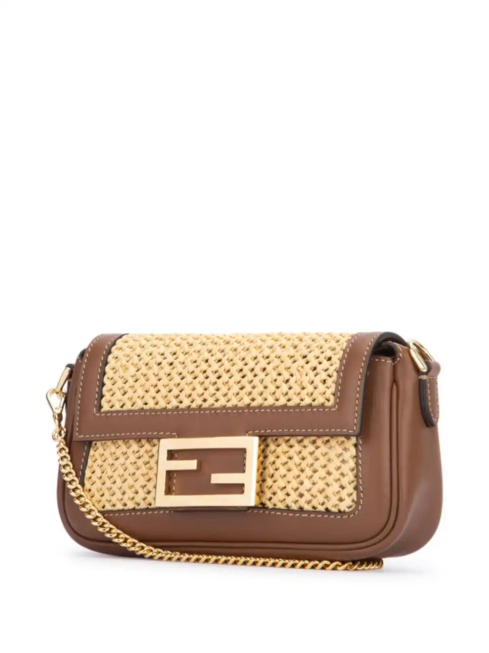 Affordable FENDI raffia shoulder bag