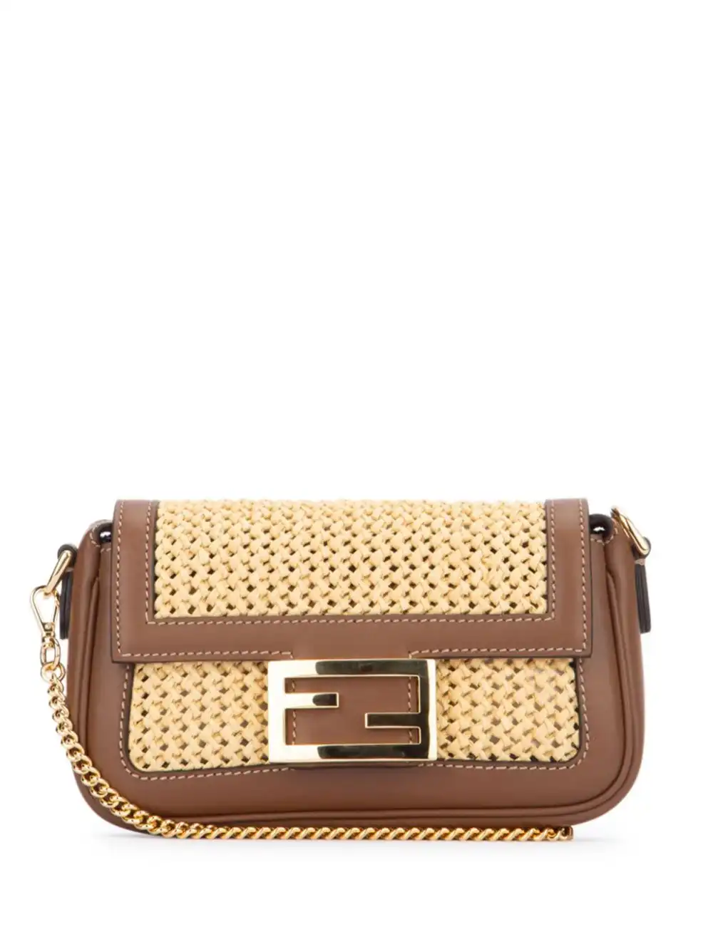 Affordable FENDI raffia shoulder bag