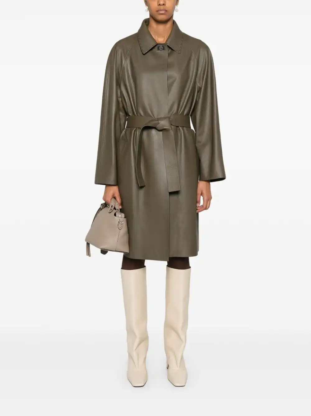 Affordable FENDI leather coat