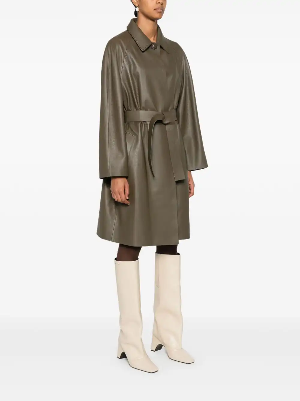 Affordable FENDI leather coat