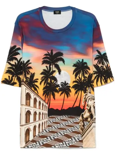 FENDI Summer in Roma-print T-shirt