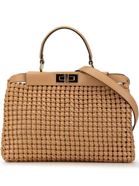 Fendi 2010-2024 Medium Peekaboo Iconic Matisse Intreccio satchel