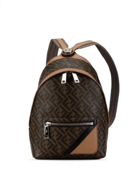 Fendi 2000-2010 Small Zucca Coated Canvas Chiodo Diagonal backpack