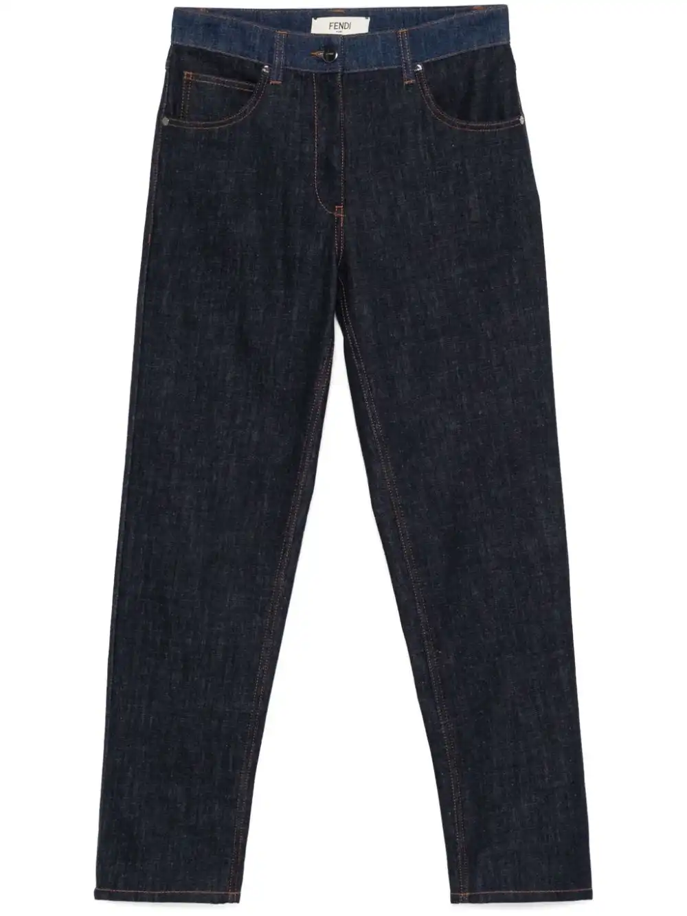 Cheap FENDI two-tone jeans