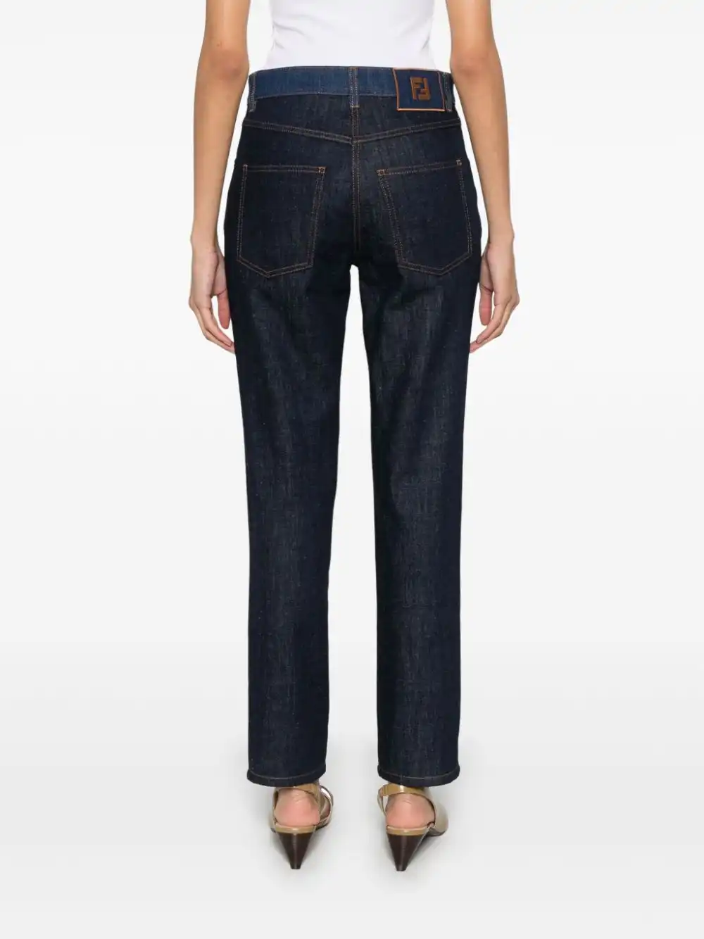 Cheap FENDI two-tone jeans