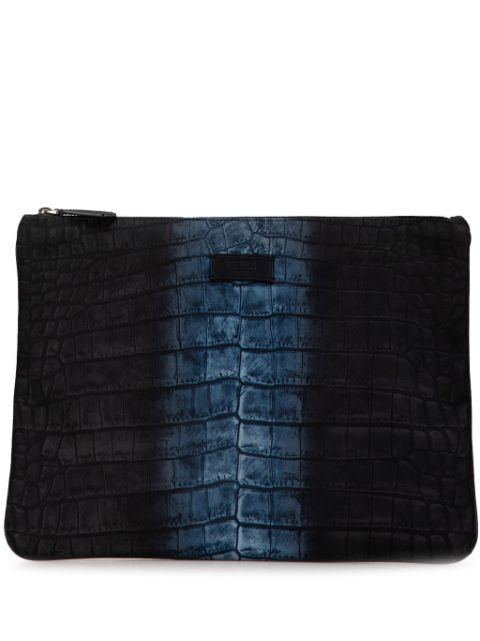 Fendi 2000-2010 Croc Print Nylon clutch bag