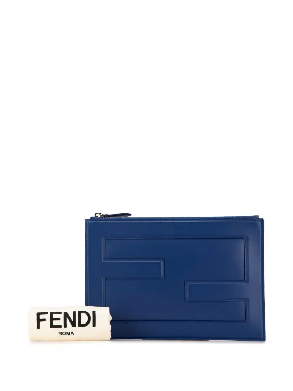 Affordable Fendi 2000-2010 Leather Logo Flat clutch bag