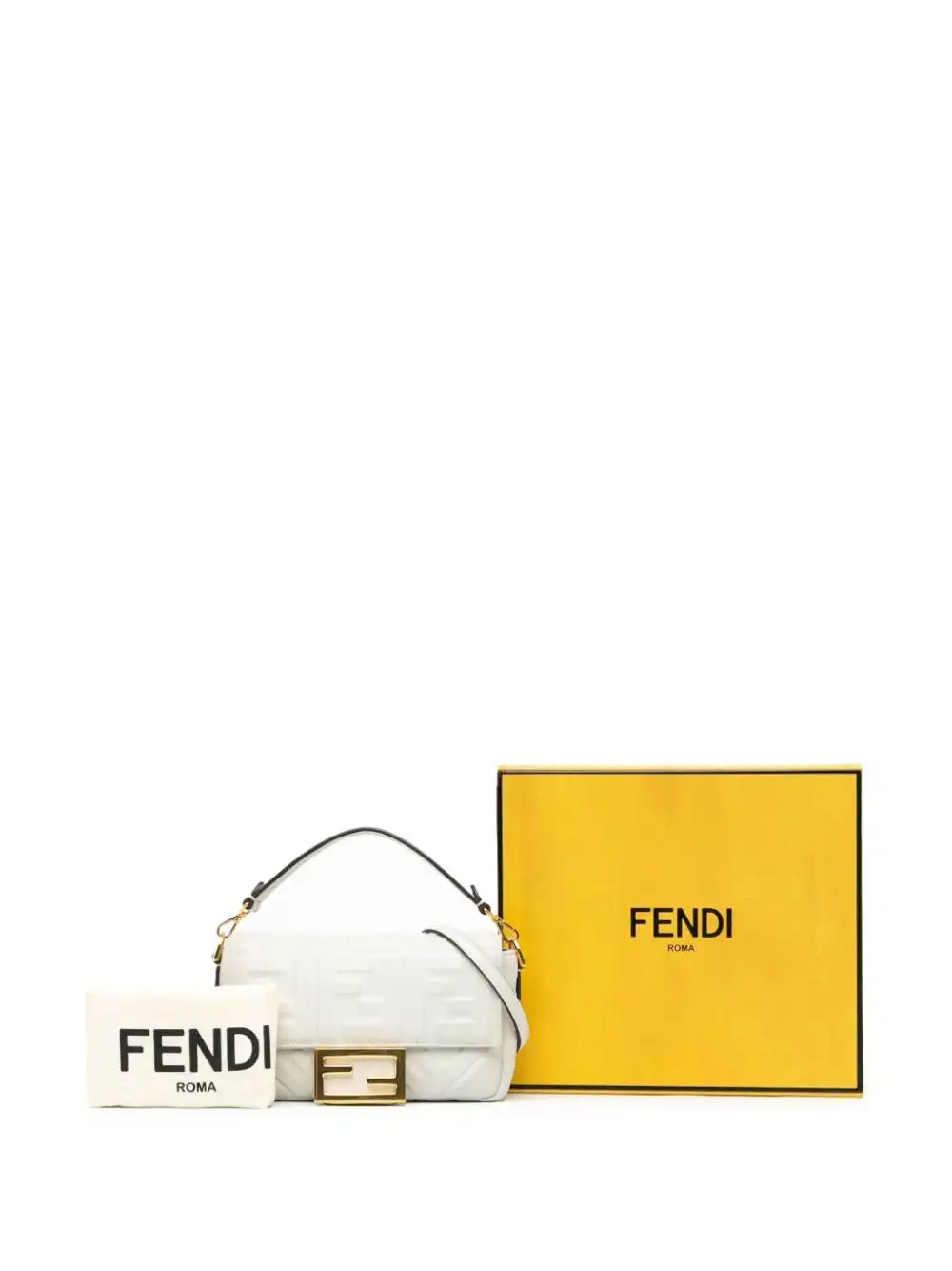 Cheap Fendi 2010-2023 Mini Embossed Zucca Leather Baguette satchel