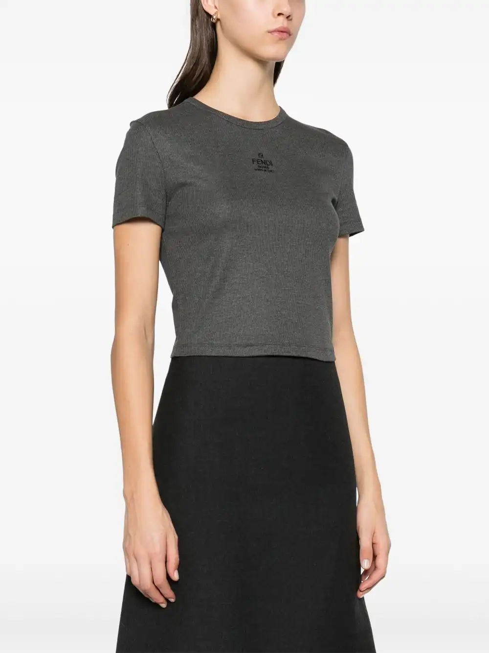 Affordable FENDI fine-ribbed T-shirt