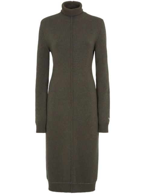 FENDI roll neck long-sleeve dress