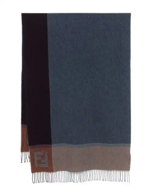 FENDI colour-block wool scarf