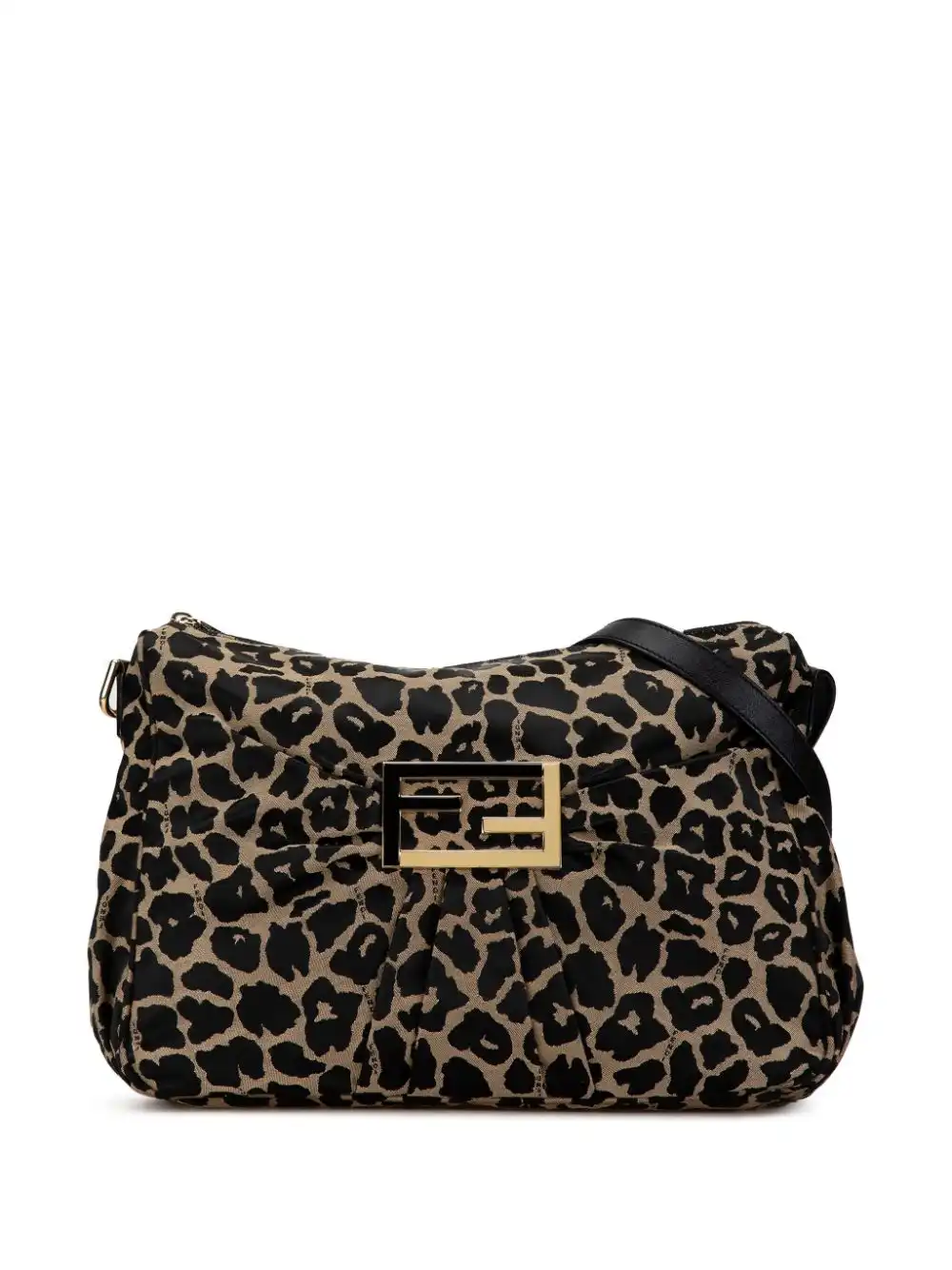 Affordable Fendi 2000-2010 Canvas Leopard Mia crossbody bag