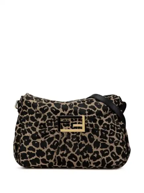 Fendi 2000-2010 Canvas Leopard Mia crossbody bag