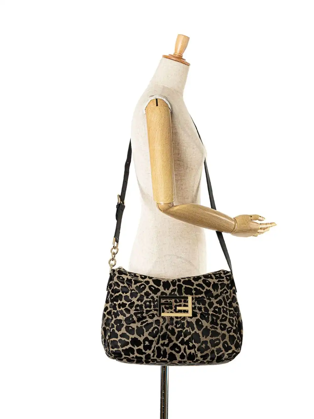 Affordable Fendi 2000-2010 Canvas Leopard Mia crossbody bag