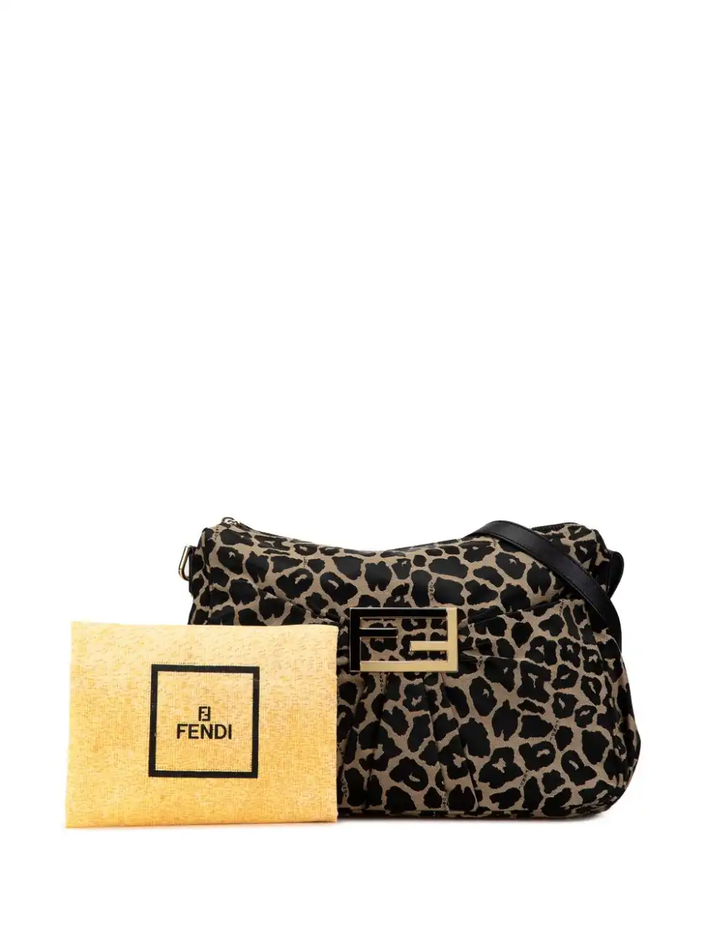 Affordable Fendi 2000-2010 Canvas Leopard Mia crossbody bag