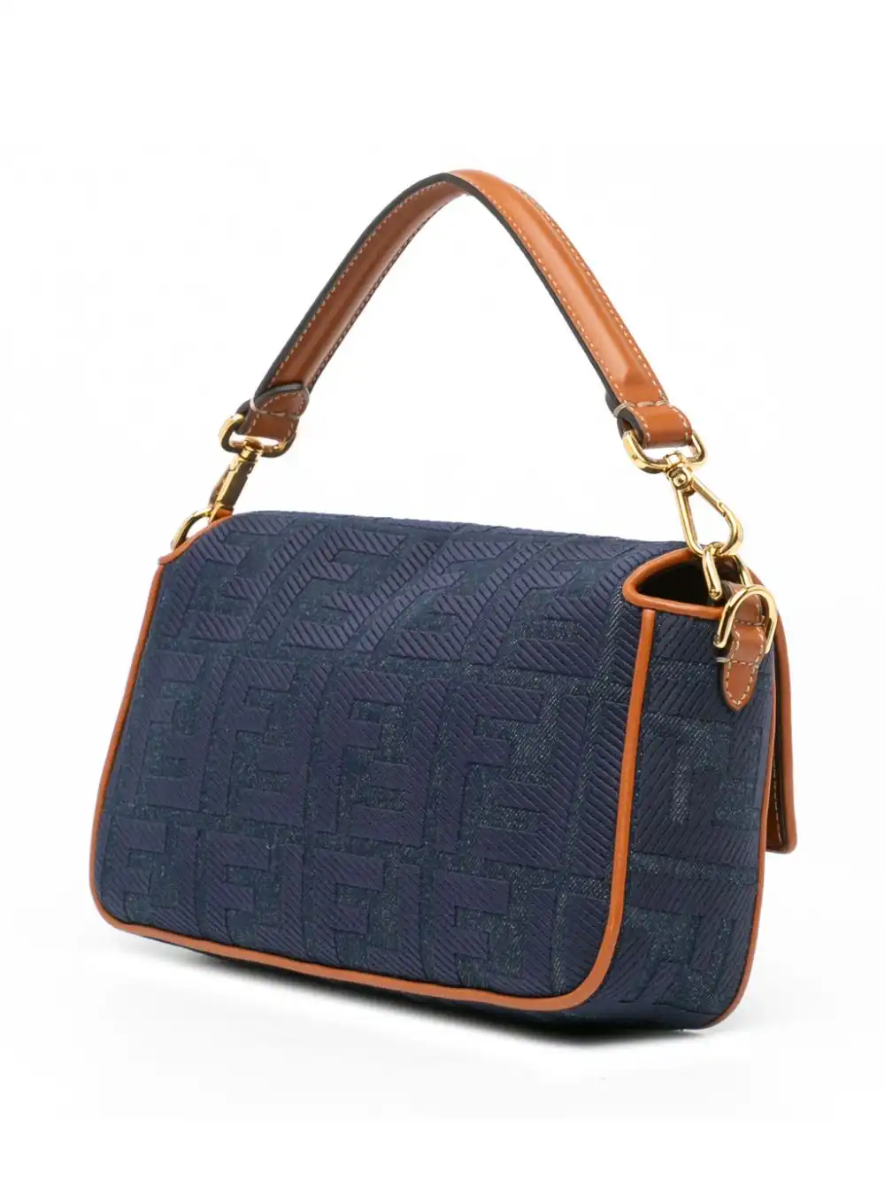 Affordable Fendi 2010-2023 Zucca Embroidered Denim Baguette satchel