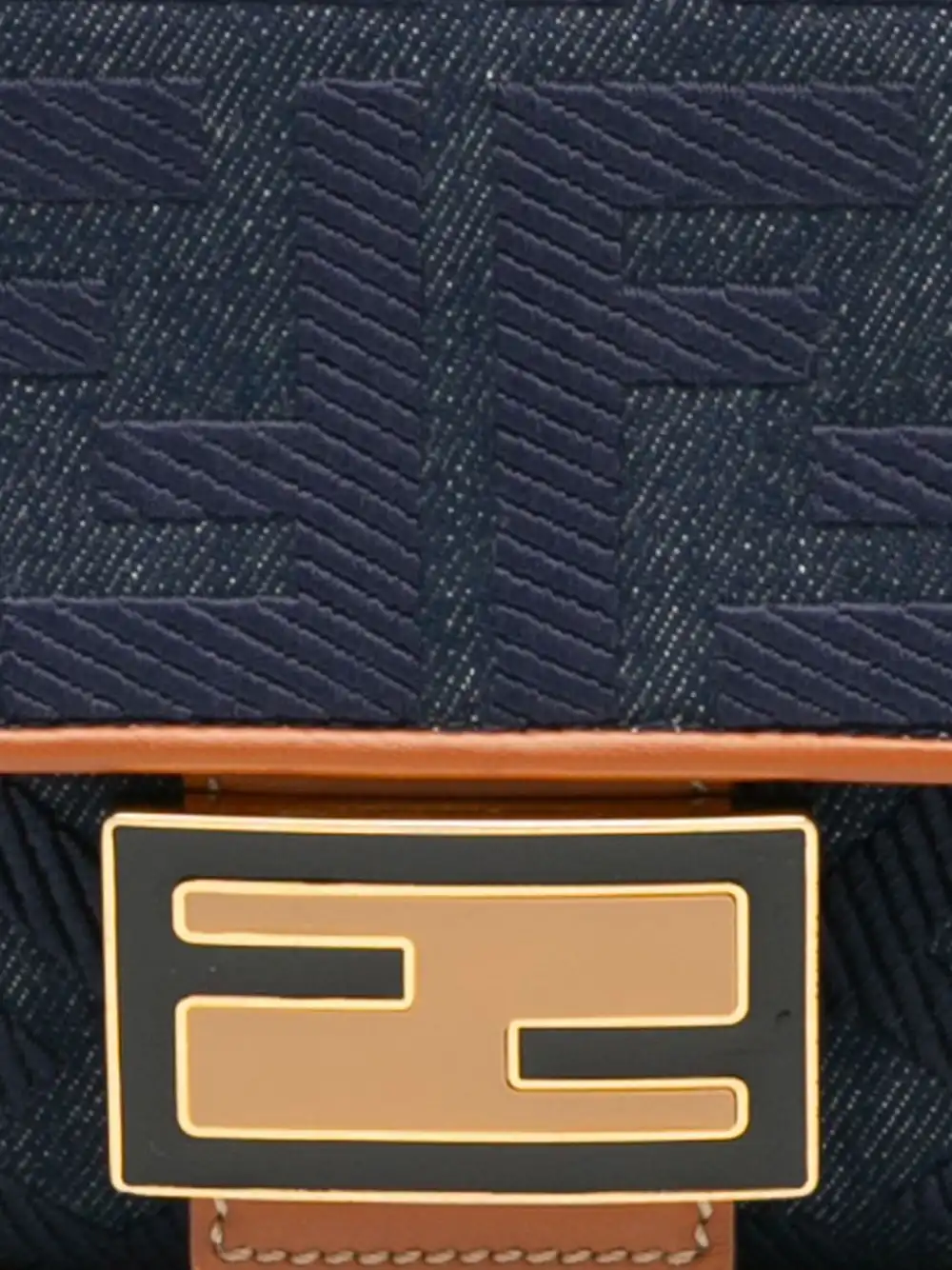 Affordable Fendi 2010-2023 Zucca Embroidered Denim Baguette satchel