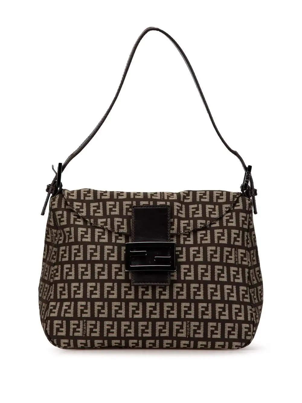 Affordable Fendi 2000-2010 Zucchino Canvas Double Flap Mamma shoulder bag