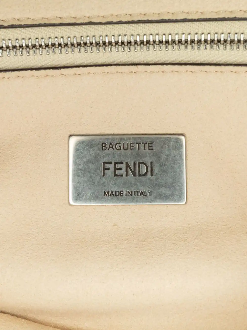 Cheap Fendi 2010-2023 Zucca Canvas Chain Midi baguette shoulder bag