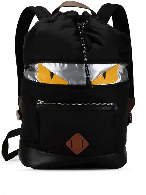 Fendi 2010-2024 Cuoio Romano Monster Eyes Nylon Drawstring backpack