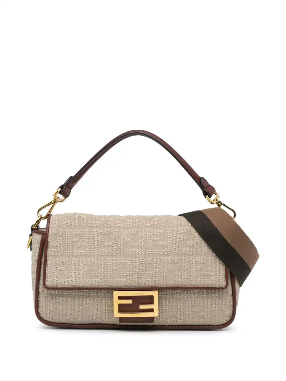 Affordable Fendi 2010-2023 Zucca Embroidered Canvas Bagbaguette satchel