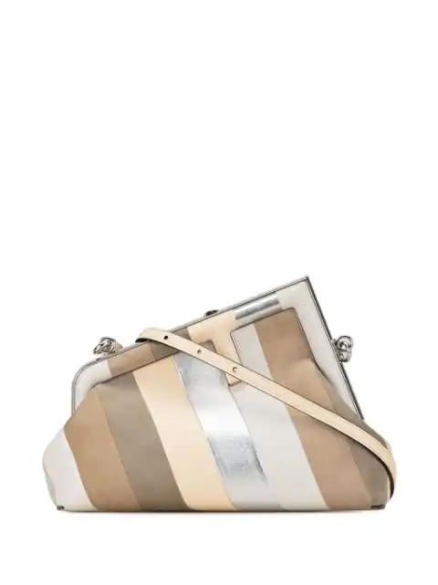 Fendi 2010-2024 Small Fendi First Leather and Suede Striped crossbody bag