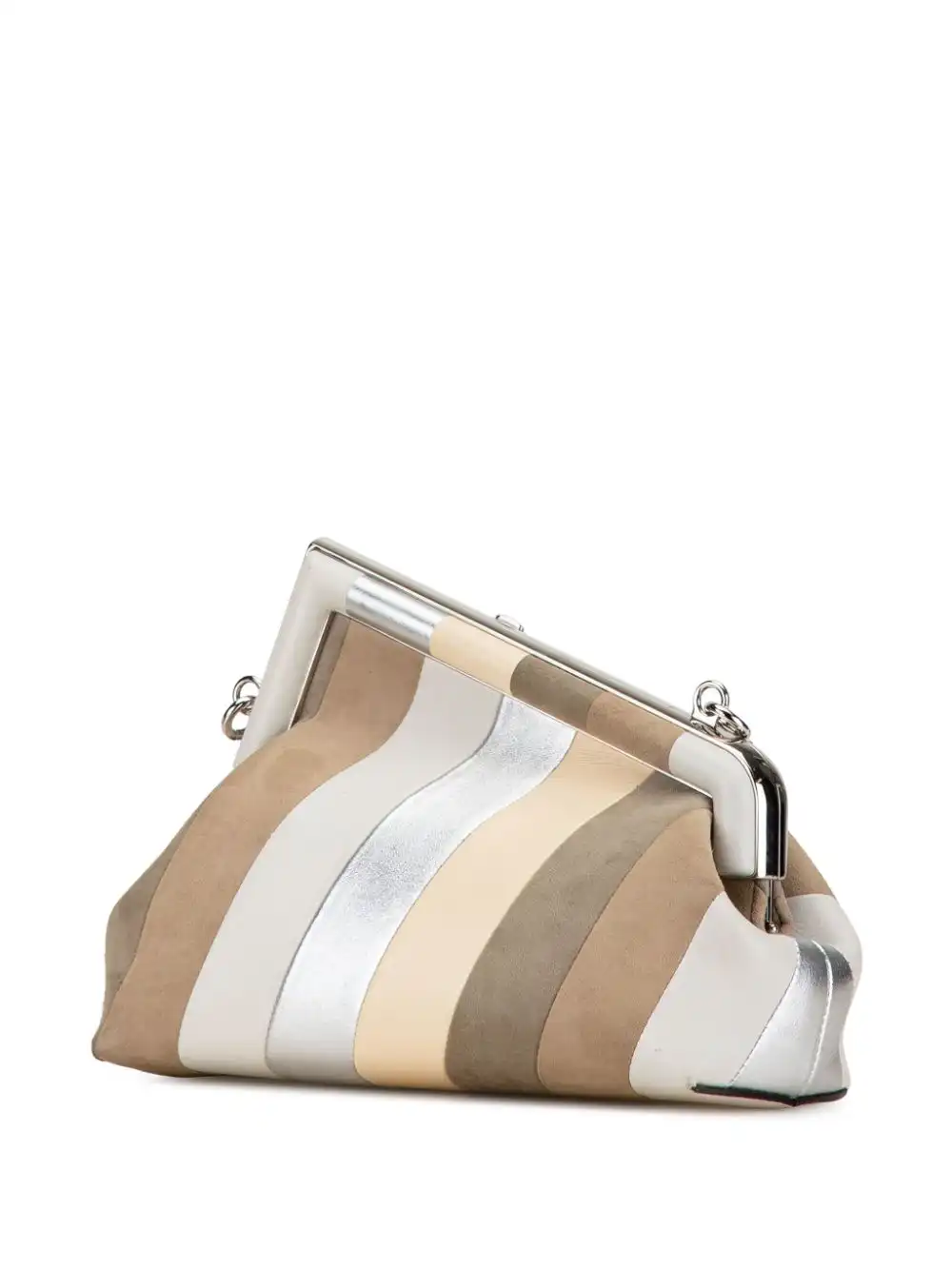 Cheap Fendi 2010-2024 Small Fendi First Leather and Suede Striped crossbody bag