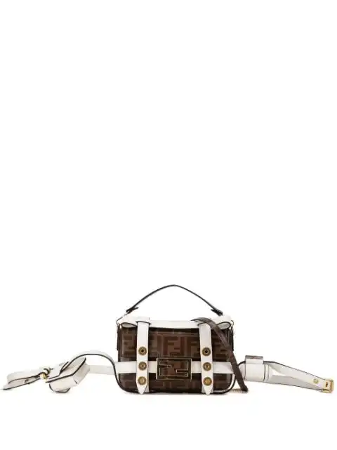 Cheap Fendi 2019-2023 Mini Zucca Glazed Fabric Cage Bagbaguette satchel