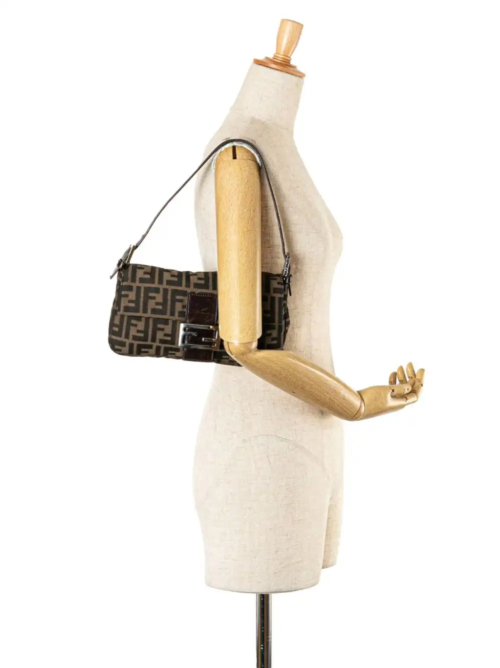 Affordable Fendi 2000-2010 Zucca Canvas baguette shoulder bag