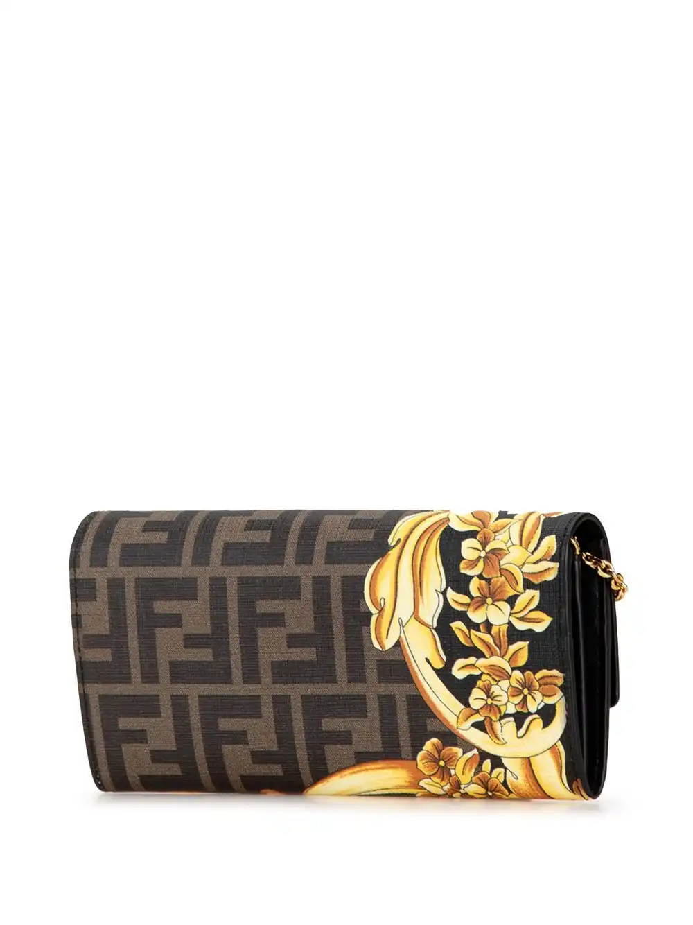 Affordable Fendi 2010-2023 Versace Fendace Coated Canvas FF Baroque Print Wallet On Chain crossbody bag