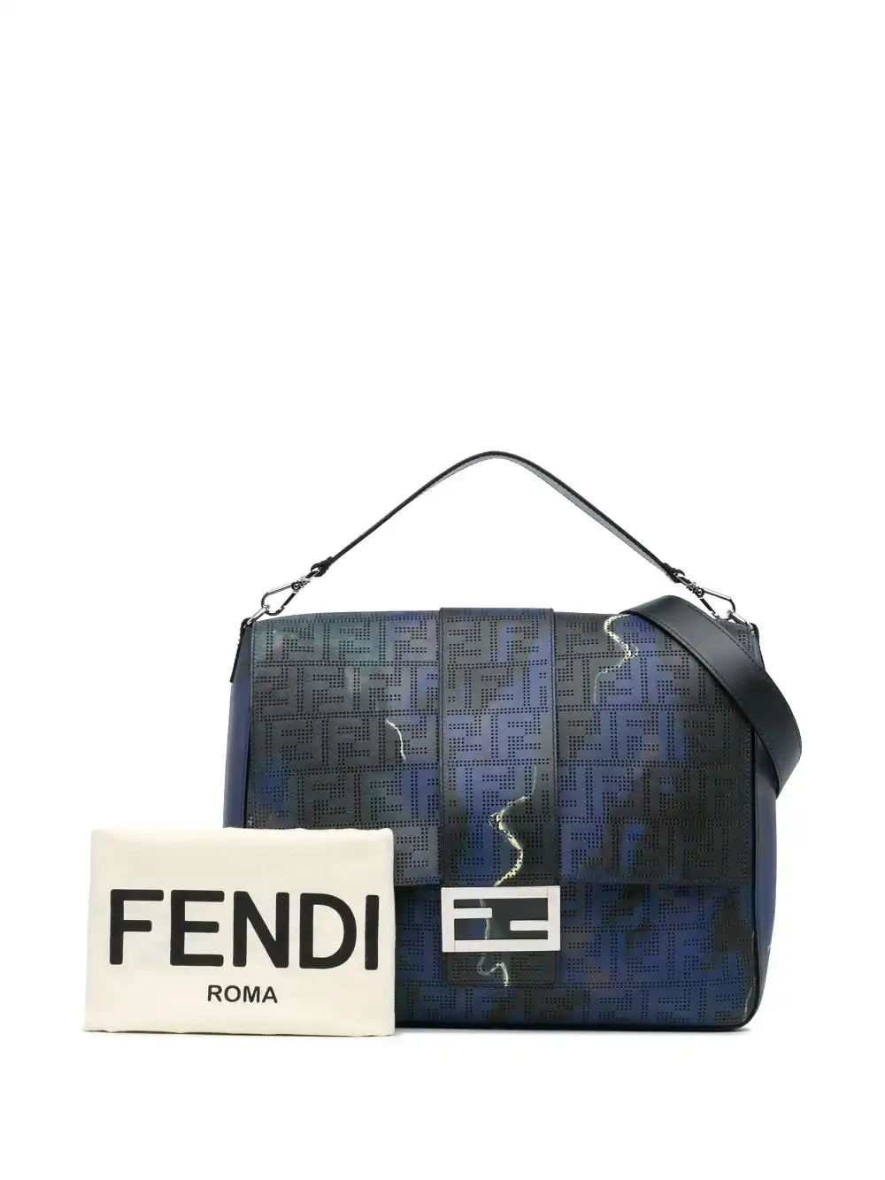 Affordable Fendi 2010-2024 Large Zucca Perforated Leather Bagbaguette satchel