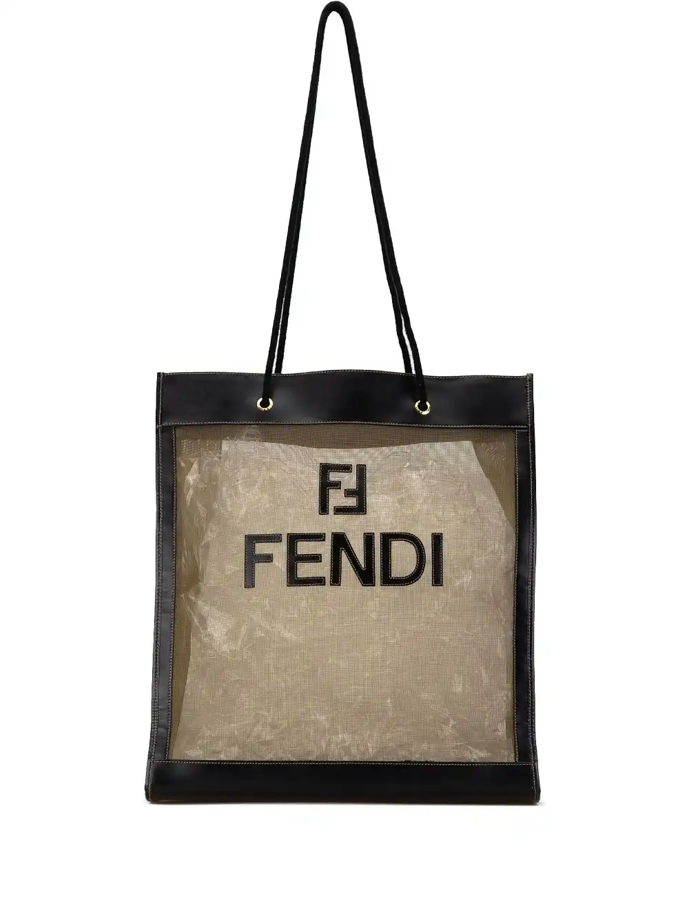 Affordable Fendi 2000-2010 Leather-Trimmed Mesh Logo tote bag