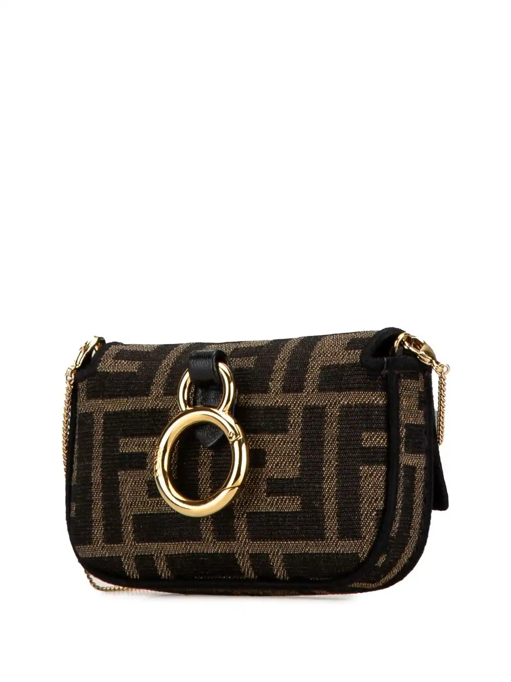 Cheap Fendi 2010-2023 Nano Zucca Canvas baguette Charm crossbody bag