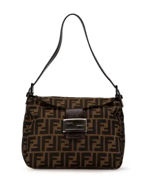 Fendi 2000-2010 Zucca Canvas Double Flap shoulder bag