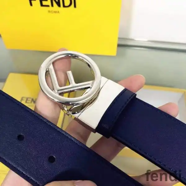 Affordable F is Fendi Buckle Reversible Belt In Calf Leather Navy Blue Black