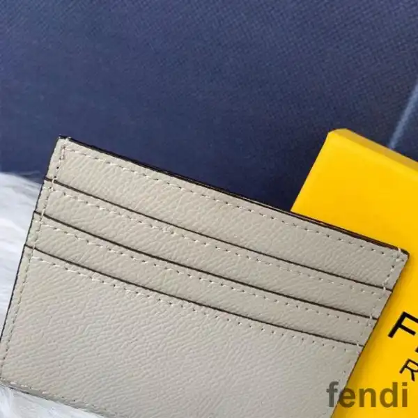 Affordable F is Fendi Card Holder In Calf Leather Grey