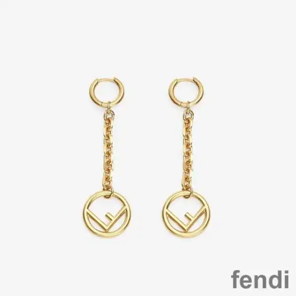 Affordable F is Fendi Chain Pendant Earrings In Metal Gold