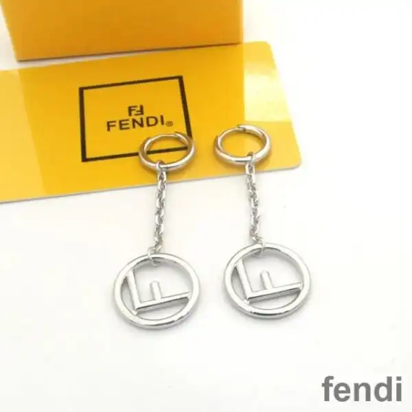 Cheap F is Fendi Chain Pendant Earrings In Metal Palladium