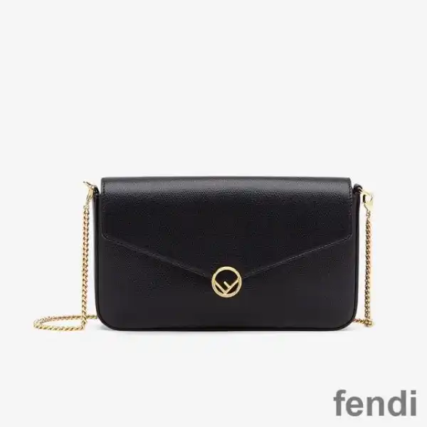 Affordable F is Fendi Chain Pouch In Calf Leather Black