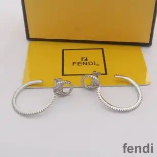 F is Fendi Circular Earrings In Crystals Metal Palladium