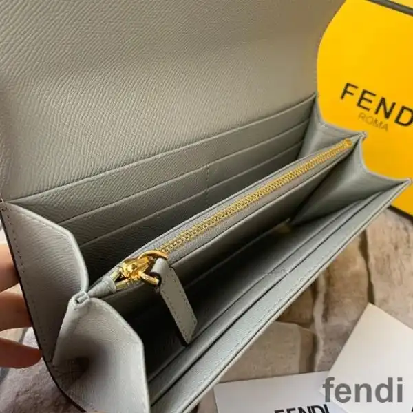 Cheap F is Fendi Continental Wallet In Calf Leather Grey