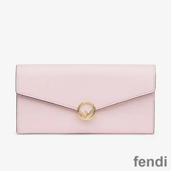 Cheap F is Fendi Continental Wallet In Calf Leather Pink